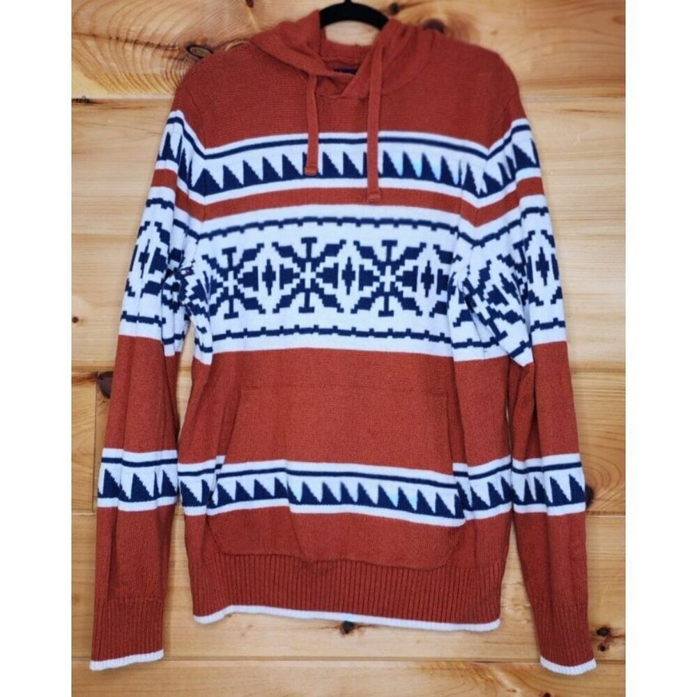 American Eagle Outfitters Aztec Hoodie Sweater Southwest Cotton Blend Men's M
